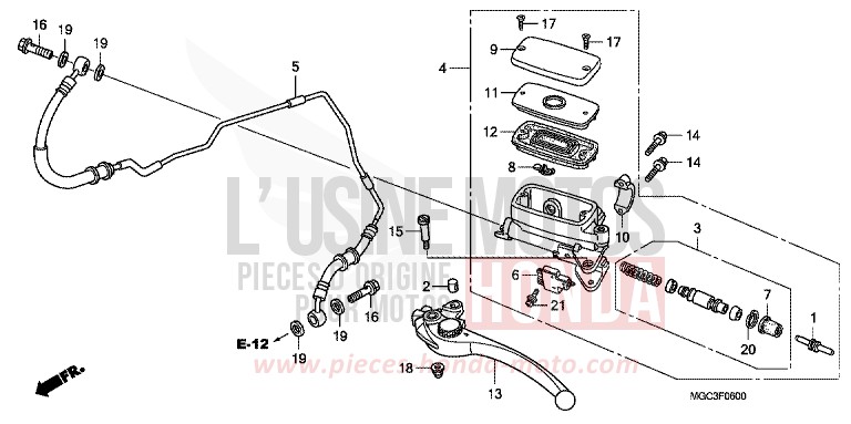 CLUTCH MASTER CYLINDER for CB1100 ABS GRAPHITE BLACK (NHB01) from 2013